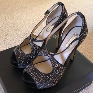 INC bedazzled platform heels